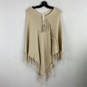 CHICO'S Cream Sweater Cape NWT